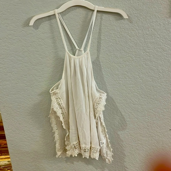 PacSun LA hearts, ladies size small cream tank with lace trim - Picture 1 of 5